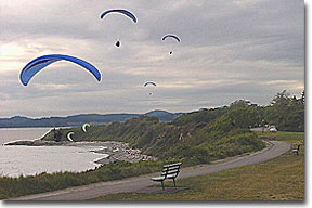 Paragliding looking west to Finlayson Pt.