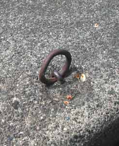 Olympia Street sidewalk hitching ring